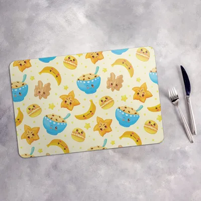 Produktbild von Tischset 4x45x30 cm + 10fi cm Platzset Tischmatte Platzmatte Untersetzer - FrühMüsli Banane