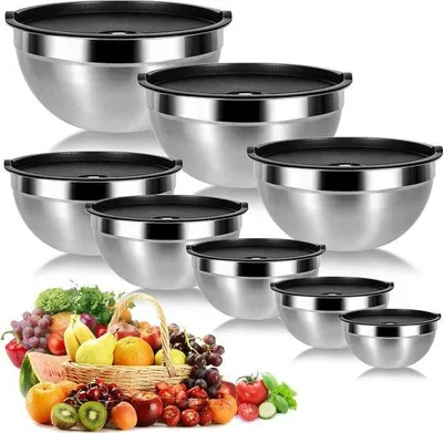 Produktbild von Famanu Schüsselset 8-teilig - Edelstahl mit luftdichten Deckeln