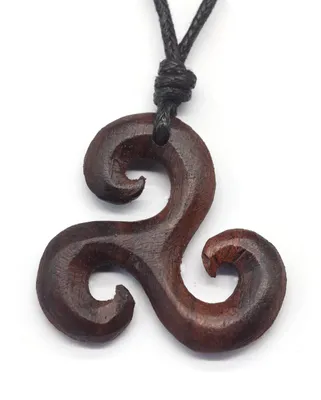 Obrázek produktu pro Drak stříbrný triskelion dřevěný přívěšek Keltské šperky triskel přívěšek