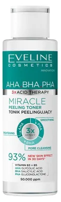 Produktbild von Eveline Cosmetics 3 X Acid Therapy – reinigendes, feuchtigkeitsspendendes Mizellenwasser