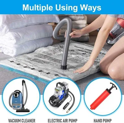 Productafbeelding van Vacuümzakken, 8 stuks (4 jumbo - 4 groot) - Premium, ruimtebesparende zakken voor kleding, dekens en kussens