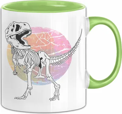Produktbild von Dinosaurier Tasse Geschenk Skelett Tasse Geschenk Dino T-Rex Geschenk Für Jungs (Grün)