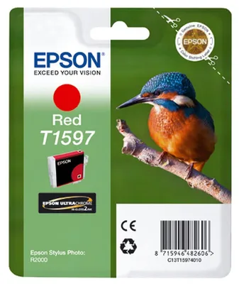 Produktbild von Epson T1597 Red, Rot, Tinte auf Pigmentbasis, 17 ml, 1 Stück(e), 1200 Seiten, Einzelpackung