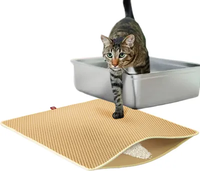 Produktbild von Katzenstreumatte · Zaubermatte · Vorleger für Katzentoilette · ca. 80 x 65 cm · beige