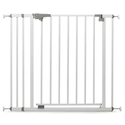 Produktbild von GEUTHER Türschutzgitter 4712 | Weiß | 73–81,5 cm | Bis 132,5 cm erweiterbar | Ohne Bohren | Metall | Einhandbedienung | DIN EN 1930