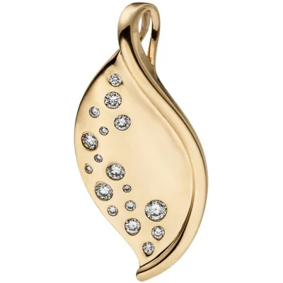 Produktbild von JOBO Anhänger 585 Gold Gelbgold 17 Diamanten Brillanten 0,26ct. Goldanhänger
