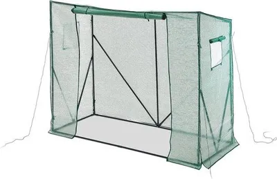 Image de Abri de jardin en film PE, 170 x 205 x 80 cm, vert, avec toit en pente, une porte et deux fenêtres