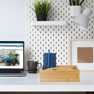 Image de Organiseur de bureau en bambou à 4 compartiments