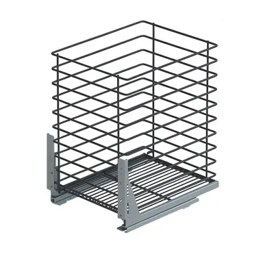 Produktbild von Unterschrankauszug Küche 40 cm | 1 Etage Bodenmontage Anthrazit Soft-Close | Korb-Auszug