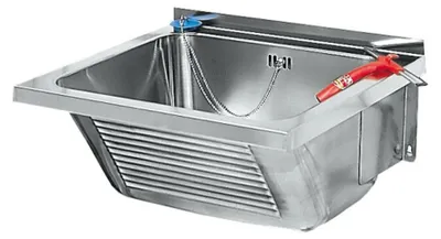Produktbild von KWC Waschtrog SIRIUS, Edelstahl V2A, 470x270x430mm, Wandmontage, Ablauf mittig, Überlauf, 1 Stk.