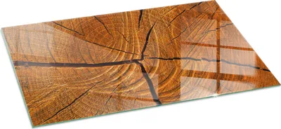 Zdjęcie produktu dla Szklana podstawa do 120x60 cm - piec - szklana płyta kominkowa - szkło ochronne - płyta chroniąca przed iskrami - szklana podstawa ognioodporna - płyta chroniąca przed ciepłem - szklana podstawa ochronna - słoje drewna w przekroju