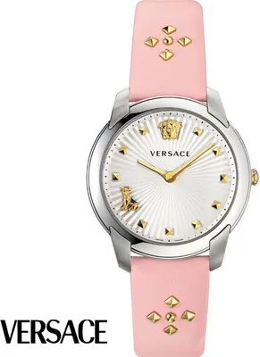 Produktbild von Versace VELR00119 Audrey silber weiss pink rosa Leder Armband Uhr Damen NEU