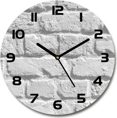 Produktbild von Wanduhr aus Glas 30fi Glasbild Glasuhr Gehärtetes Glas - schwarze-zeiger - Brick wall