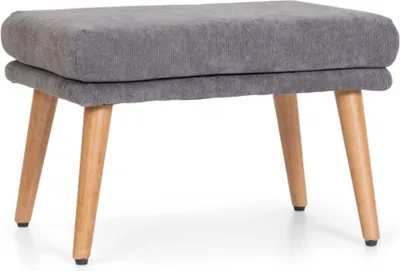 Obrázok produktu pre Lula Cord Fabric Lavička Kaj Grey - Drevené nohy