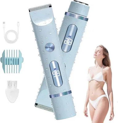 Zdjęcie produktu dla Elektryczny golarka do twarzy dla kobiet 2 w 1 - wodoodporna (IPX7) - maszynka do golenia twarzy, nóg, pach i całego ciała - do depilacji bikini