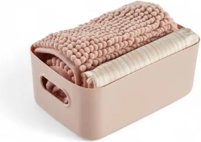 Produktbild von TODAY Duschset mit Korb, Badematte und Duschvorhang, Rosa