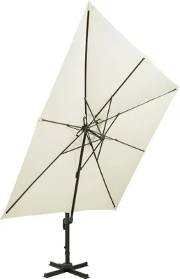 Produktbild von vidaXL Ampelschirm mit Doppeldach 300 x 300 cm Sand
