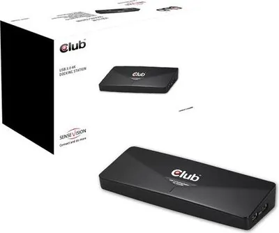 Obrázek produktu pro CLUB3D CSV-3103D The Club 3D Universal USB 3.1 Gen 1 UHD 4K Docking station, Kabel, USB 3.2 Gen 1 (3.1 Gen 1) Type-A, 1.4a, USB, 10,100,1000 Mbit/s, Černá