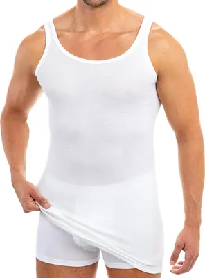 Produktbild von HERMKO 3007 3er Pack extralanges Herren Unterhemd (+10 cm) Tank Top aus 100% Baumwolle, Größe:D 4 = EU S, Farbe:Mix w/s/o