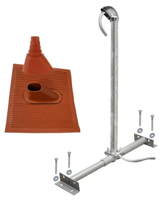 Produktbild von SkyRevolt Dachsparrenhalter Montageset Alu-Ziegel rot ALU-Mastkappe