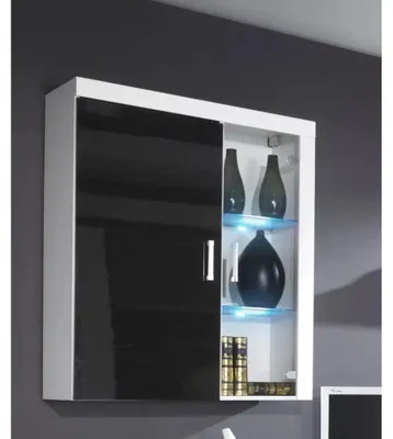 Image de Vitrine suspendue Cama SAMBA blanc/noir brillant