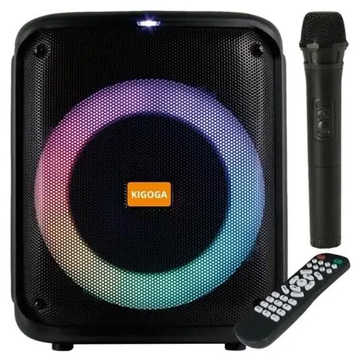 Productafbeelding van KIGOGA A-8013 - Bluetooth-luidspreker met lichteffecten, draadloze microfoon en