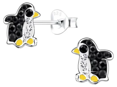 Produktbild von Ohrringe Kinder Silber 925: Ohrstecker Pinguin