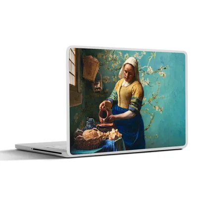 Produktbild von MuchoWow® Laptop Aufkleber Sticker Cover Milchmädchen - Mandelblüte - Van Gogh - Vermeer - Gemälde - Alte Meister 32.5x23.5 cm - Sticker für Laptop - Selbstklebend