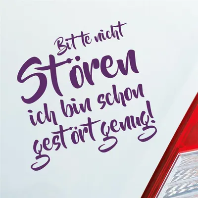 Produktbild von Auto Aufkleber Bitte Nicht stören Bin Schon gestört genug 10x10 cm Lila Sticker Heckscheibenaufkleber