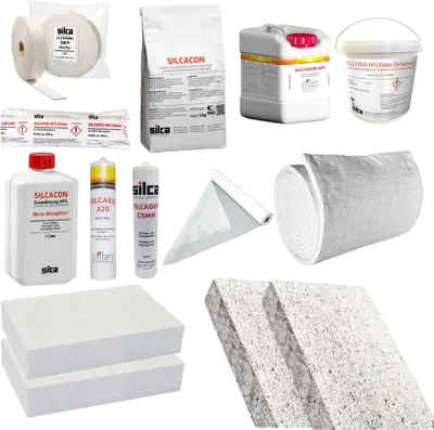 Produktbild von Silca Silcadur HFS Kleber Kartusche Wärmedämmplatten Kamin Ofen Silcawool Gewebe : Silca CSMH