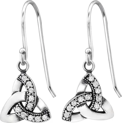 Produktbild von Keltische Triquetta Ohrringe 925 Sterling Silber Ohrhaken Ohrhänger Knoten der Dreisamkeit