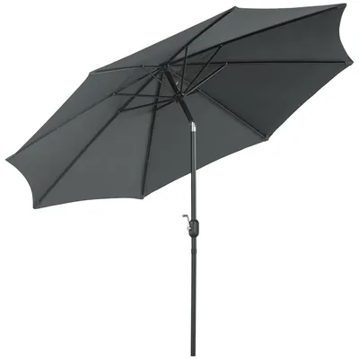 Immagine prodotto di Ombrellone da Giardino Ø300 cm in Metallo e Poliestere Grigio Scuro