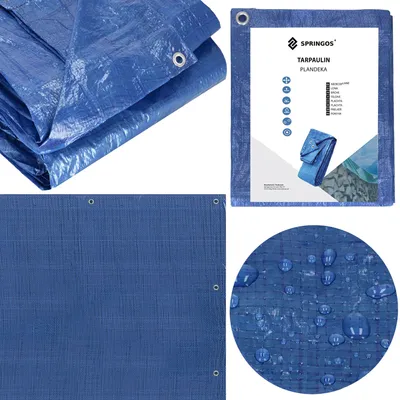 Productafbeelding van Afdekzeil | Dekzeil | Zeildoek | Waterdicht | PVC | 6 x 8 m | 60 g/m2 | Blauw