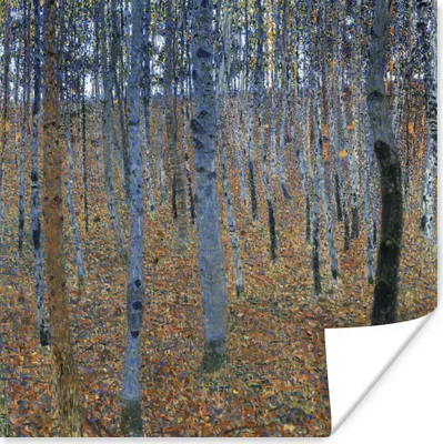 Produktbild von MuchoWow® Poster Las brzozowy - Gustav Klimt 75x75 cm - Wand Dekoration