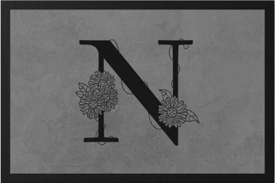 Produktbild von Buchstaben- N  mit Buchstabe Alphabet Monogramm Blumenmotiv Geschenkidee Anfangsbuchstabe