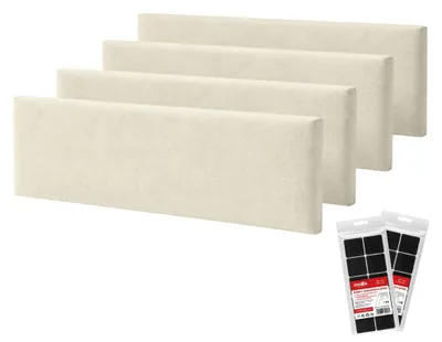 Produktbild von STEGU Polsterpaneel-Set 24× Rechteck 60x15 cm inkl. Klettband Kopfteil Schlafzimmer Sand