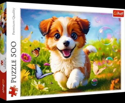 Produktbild von TREFL Puzzle Frö hlicher Hund 500 Puppen