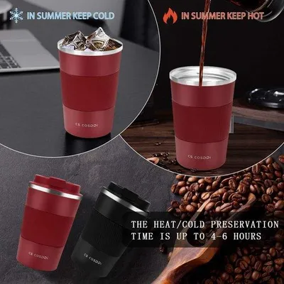 Produktbild von Isolierte Edelstahl-To-Go-Kaffeebecher 380ml