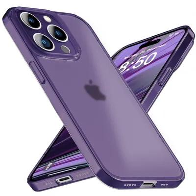 Image de Housse ultra fine pour iPhone 14 Pro, Slim 0,3mm Transparent Protection Housse de téléphone portable Violet