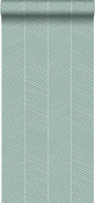 Zdjęcie produktu dla Walls4You Tapeta motyw jodełki miętowej zieleni - 935323 - 0,53 x 10,05 m
