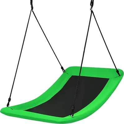 Produktbild von Nestschaukel eckig 150×80cm, Kinderschaukel bis 300KG belastbar, Baumschaukel mit 120-180cm verstellbaren Seil, für Kinder & Erwachsene, für Indoor & Outdoor (Grün)