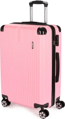 Image de BRUBAKER Valise de voyage rigide London - Valise à roulettes avec serrure à combinaison et 4 roulettes - Trolley valise 43 x 66,5 x 26 cm, L, Rose