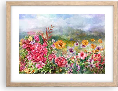 Produktbild von Gerahmtes Poster - Rahmen in heller Eiche - blume sommer natur - 40x30 cm - Wand Bild - Wanddeko - Wandbilder - Wandposter - Bilderrahmen - Bilder - Kunstdruck - Wandbild - P2NAA40x30-3843