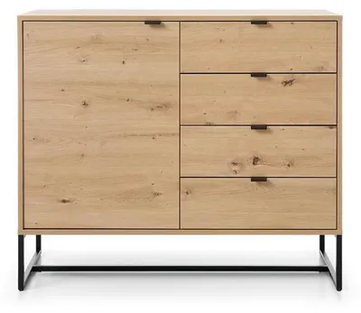 Obrázek produktu pro Komoda, dřevěná skříňka se zásuvkami, výška 103 cm, vhodná do obývacího pokoje nebo ložnice