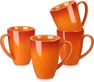 Immagine prodotto di Set di tazze in Vetroceramica, 4 pezzi, 550 ml, adatte al microonde, lavabili in lavastoviglie