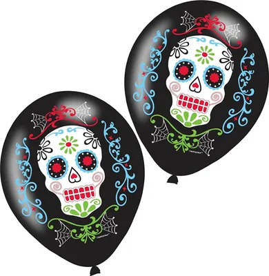 Produktbild von 6 Dia de los Muertos Luftballons 27,5cm