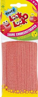 Produktbild von Look-O-Look Saure Erdbeerstreifen 90g