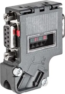 Produktbild von Siemens Anschl.-Steck. f. PROFIBUS, M. PG-Buchse, CE, RoHS, REACH, 54 mm, 69 mm, 78 mm, 32 mm, 47 g