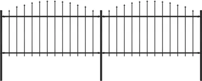 Produktbild von Gartenzaun mit Speerspitzen Stahl (1,25 - 1,5) x 3,4 m Schwarz