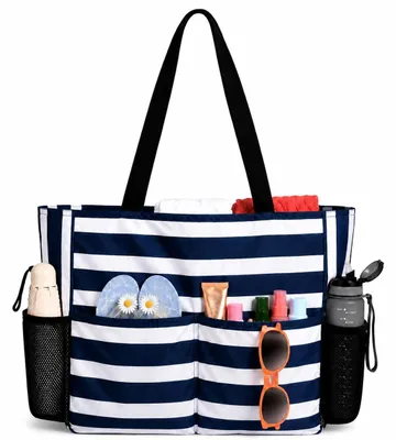 Immagine prodotto di Borsa da spiaggia grande, impermeabile, con zip e scomparti organizzativi